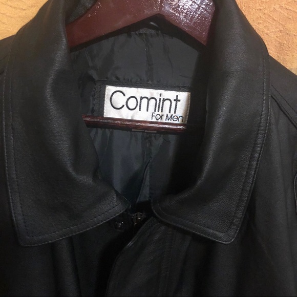 COMINT Leather Coat    🧥 34 Inches Collar to Hem - Picture 4 of 12